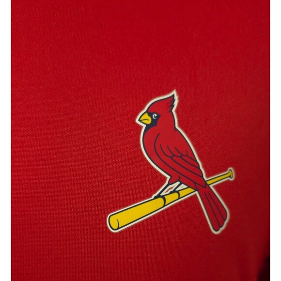 MLB St. Louis Cardinals Mens Medium Red Quarter Zip Logo Pullover Shirt Jacket - Picture 4 of 11